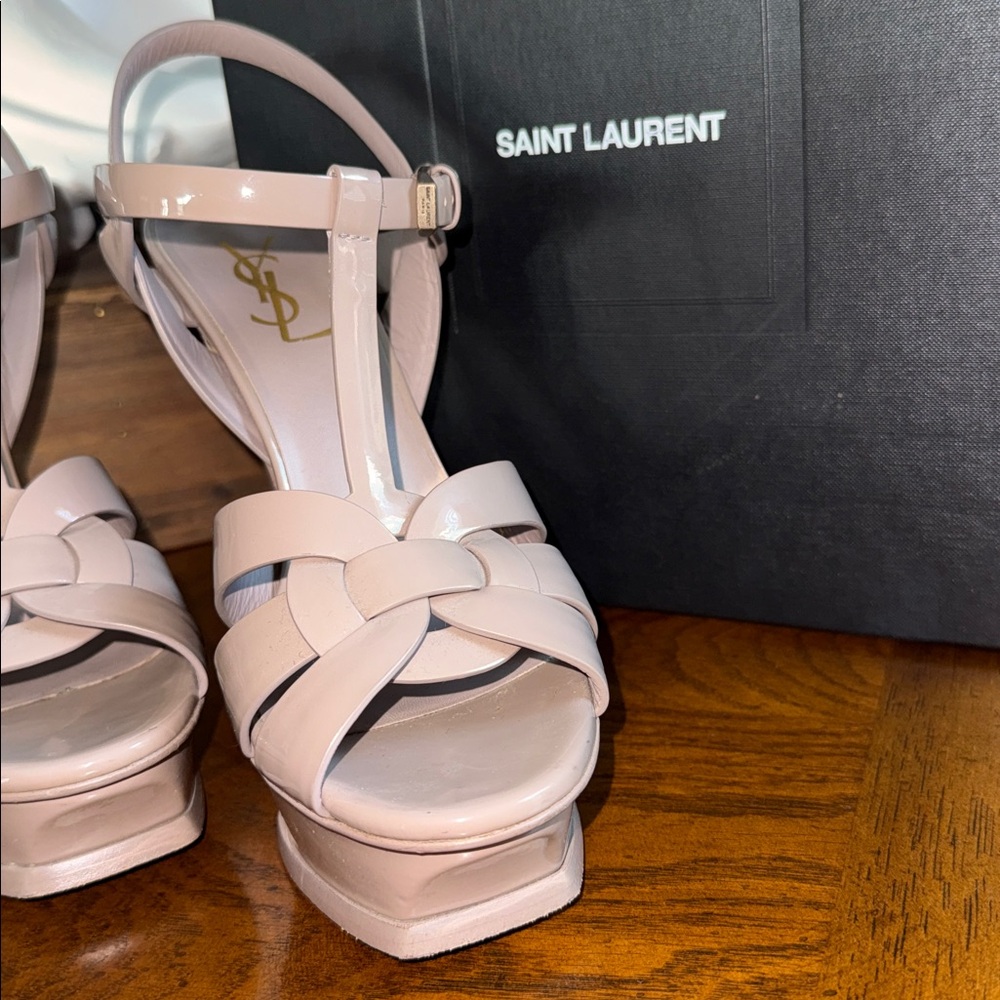 👠 Saint Laurent Tribute 105 Sandal “Rose Antique” Size 38 Preloved 👠 - Picture 5 of 13